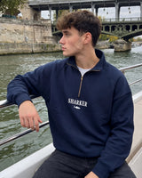 Sudadera Half zip BASIC AZUL MARINO