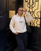 Sudadera Half zip BASIC BEIGE